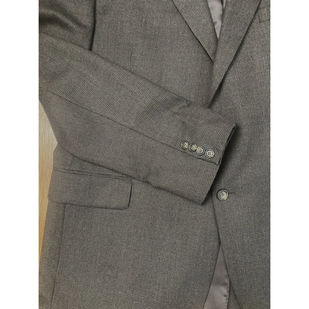 Jos‎ A Bank Men's Wool Cashmere 2 Button Brown Blazer Sportscoat 46L